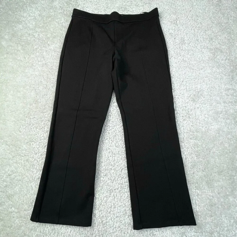 Tory Burch Stacey Ponte Crop Pants Black Womens Large